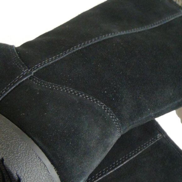 Universal Thread Women's Sarah Black Suede Leather Shearling Winter Boots Size 8 - Picture 14 of 16